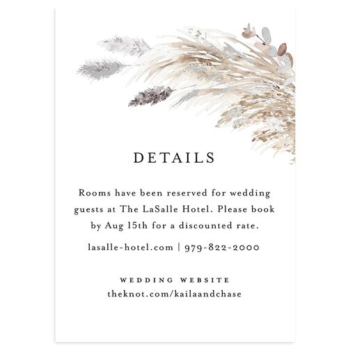 Soft Pampas Foil Wedding Event Detail Cards Silver Midnight Signature Standard