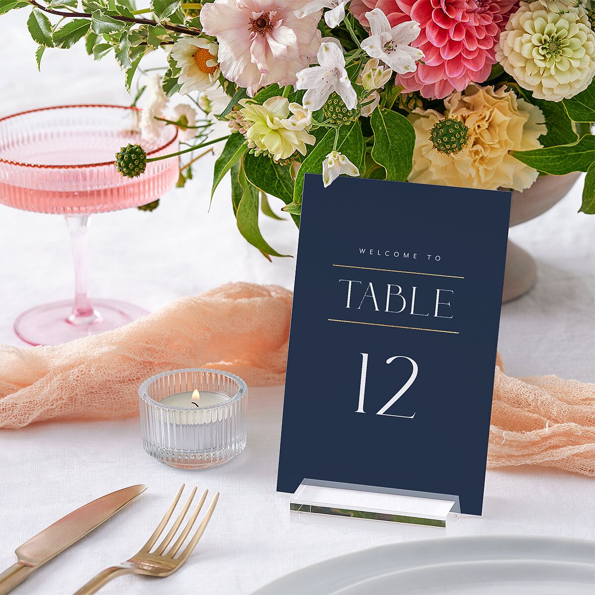 Estate Table Numbers Gold Moody Blue Signature