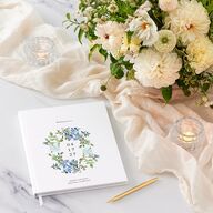 Minimal Floral Wedding Guest Book Ocean