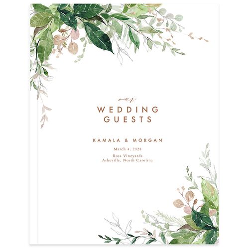 Wild Vines Wedding Guest Book Soft Pink