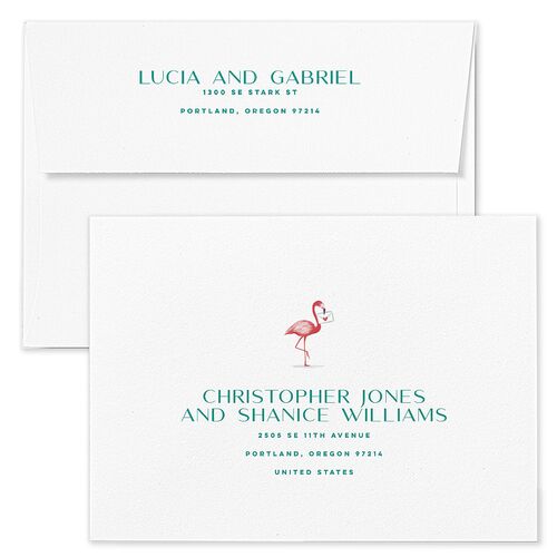 Meet Us In Miami Wedding Invitation Envelopes Soft Peach Kraft Recipient Address Standard Signature