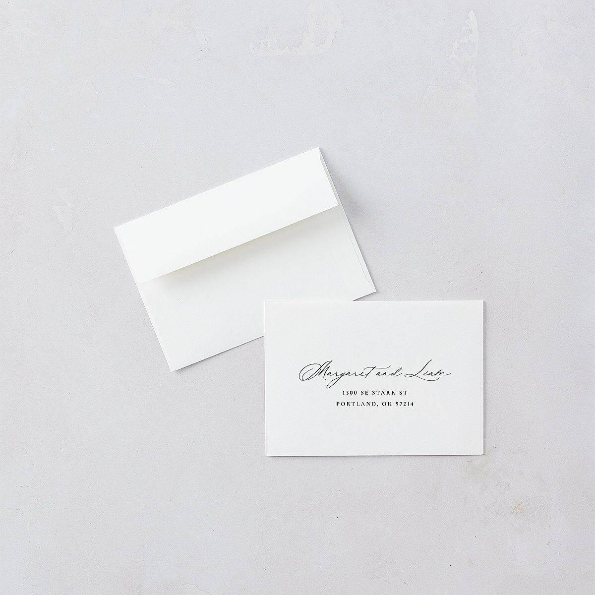 Black Tie Initial Wedding Response Cards Pure White Signature Standard