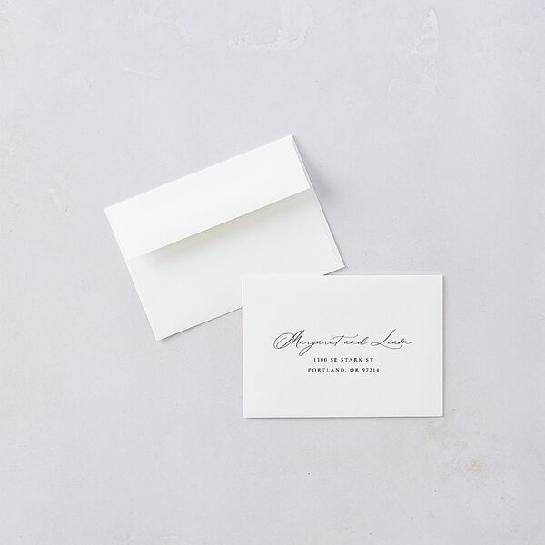 Black Tie Initial Wedding Response Cards Pure White Signature Standard