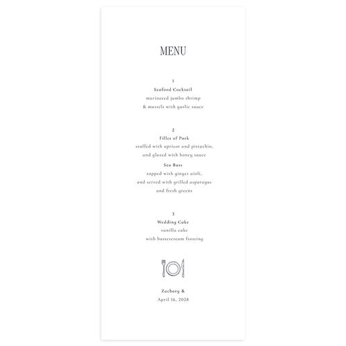 Minimal Arched Photo Menus Dusty Blue Signature