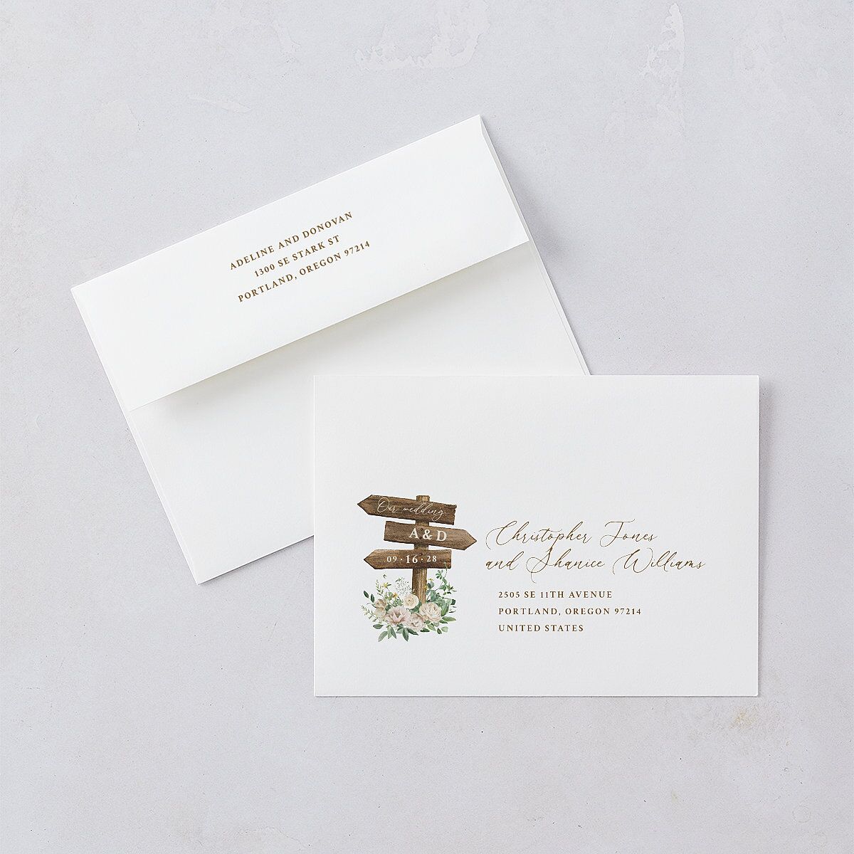 Farmhouse Lights Wedding Invitations Walnut Signature Blank No Standard
