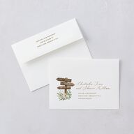 Farmhouse Lights Wedding Invitations Walnut Signature Blank No Standard