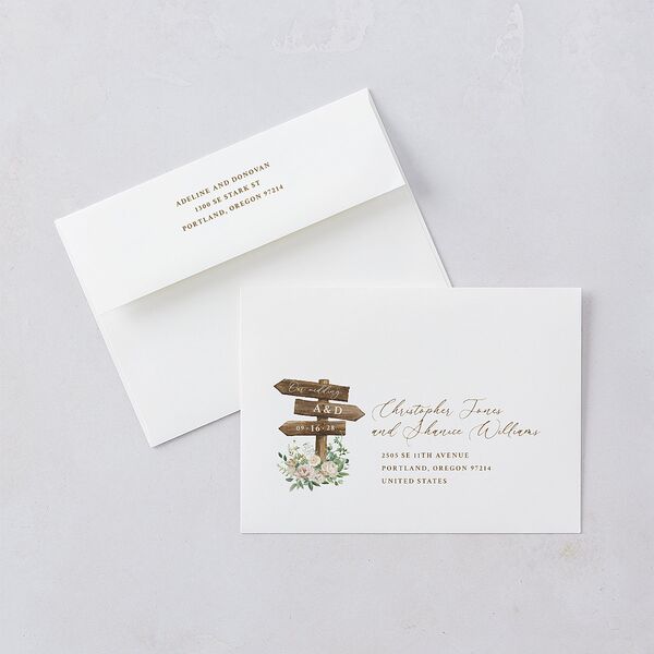 Farmhouse Lights Wedding Invitations Walnut Signature Blank No Standard