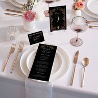 Gothic Gate Foil Place Cards Gold Licorice Signature