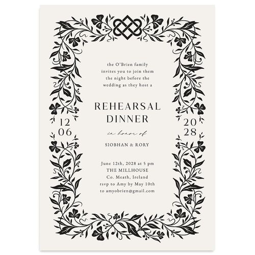 Celtic Knot Rehearsal Dinner Invitations Midnight Signature Blank Standard