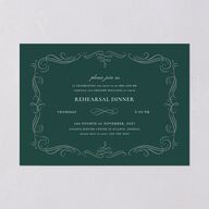 Antique Fairytale Rehearsal Dinner Invitations Dark Emerald Signature Blank Standard