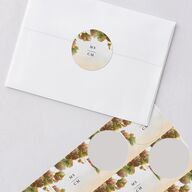 Romantic Vineyard Wedding Stickers Rust Circle