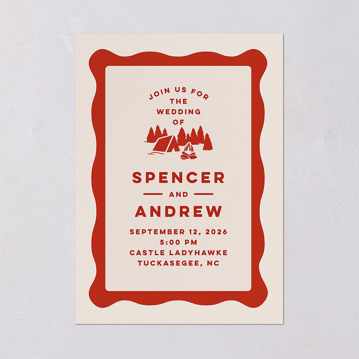 Adventure Icon Wedding Invitations Ruby Signature Blank No