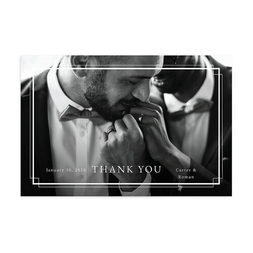 Luxe Monogram Thank You Postcards Pure White