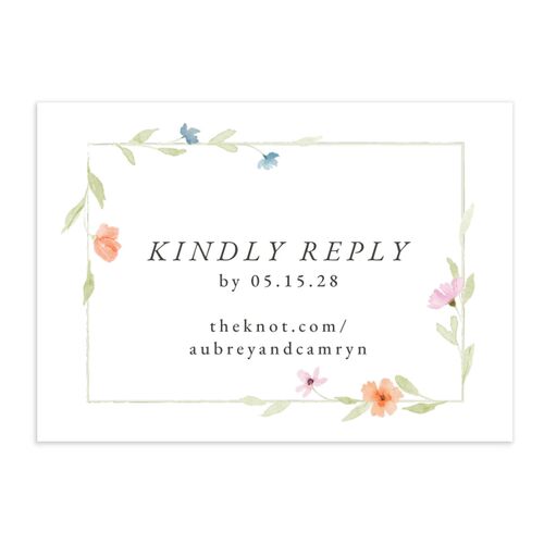 Classic Wildflower Frame QR Code RSVP Cards Amethyst Signature Standard