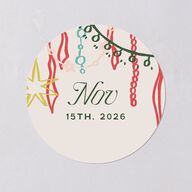 Happy Holidays Grid Pattern Photo Holiday Stickers Hunter Green Circle