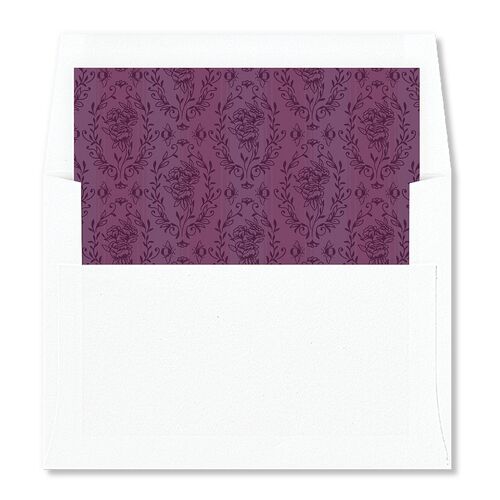 Rose Garden Crest Envelope Liners by Bridgerton Bordeaux Standard