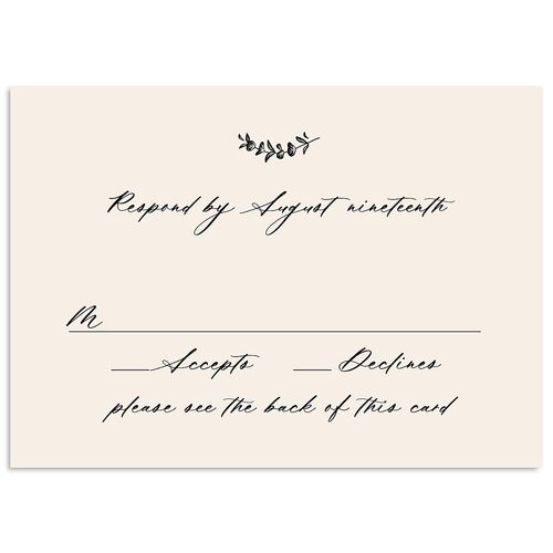 Eucalyptus Monogram Wedding Response Cards Midnight Signature Standard