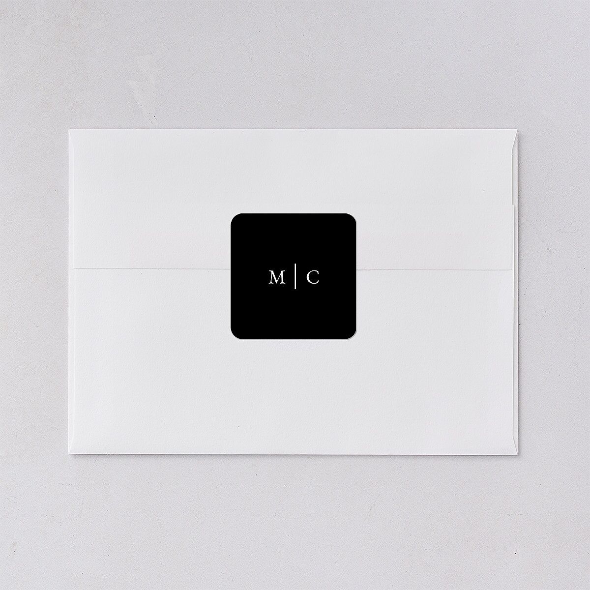 Classically Stated Wedding Stickers Pure White Soft Square