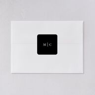 Classically Stated Wedding Stickers Pure White Soft Square