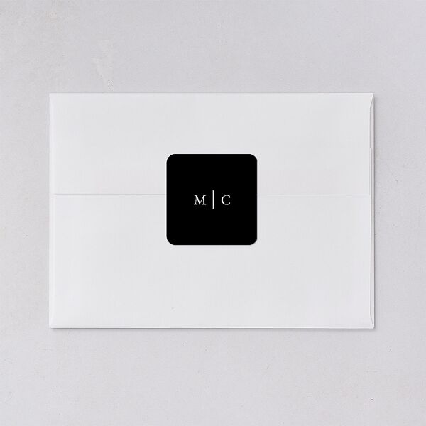 Classically Stated Wedding Stickers Pure White Soft Square