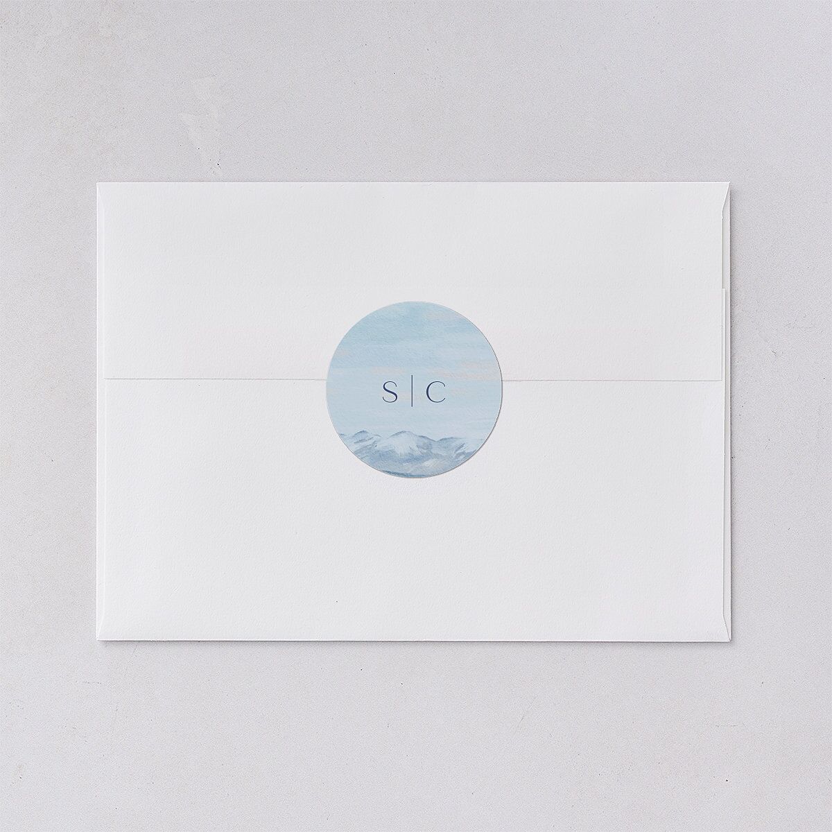 Scenic Denver Colorado Wedding Stickers Pastel Blue