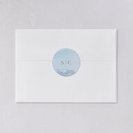 Scenic Denver Colorado Wedding Stickers Pastel Blue