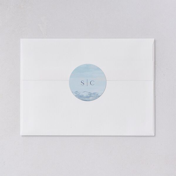 Scenic Denver Colorado Wedding Stickers Pastel Blue