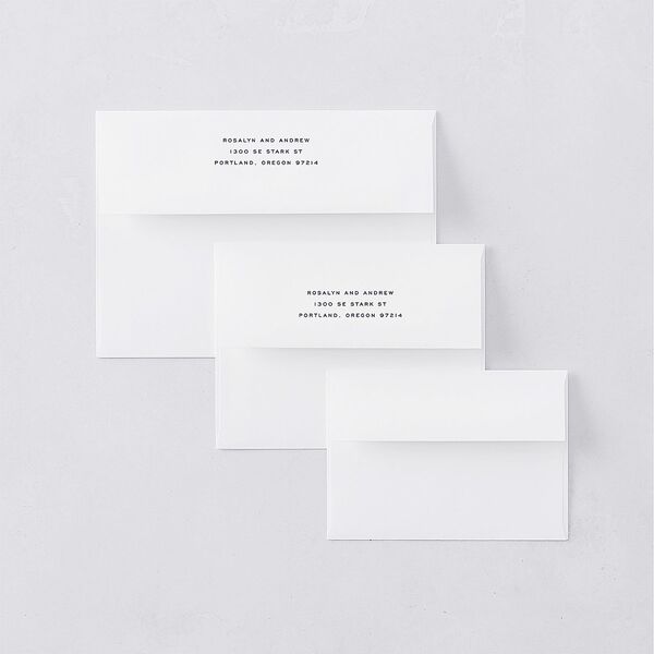 Wild About You Wedding Invitation Envelopes Dark Navy White Both Recipient and Return Addresses Standard Signature