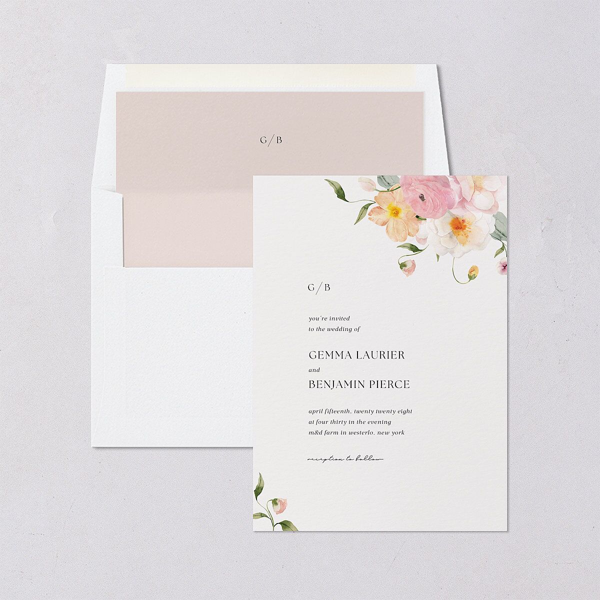 Pastel Garden Envelope Liners Pink Cotton Standard