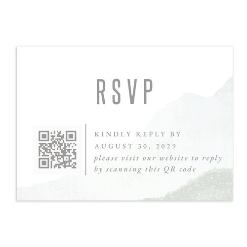 Painted Mountains QR Code RSVP Cards Zinc Signature Standard