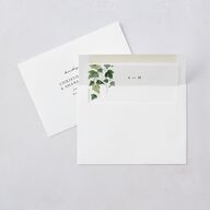 Elegant Ivy Wedding Invitations Pure White Signature Blank No Standard