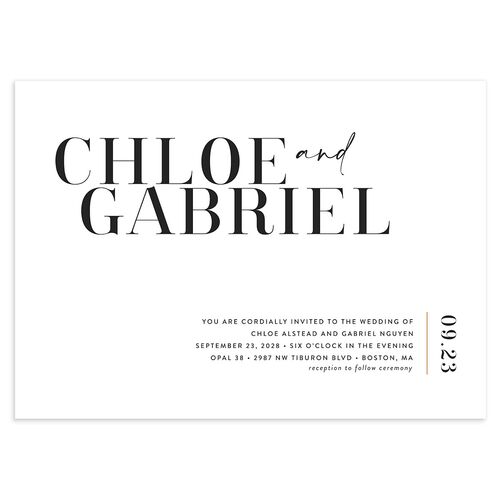 Minimal Chic Wedding Invitations Pure White Signature Blank No Standard