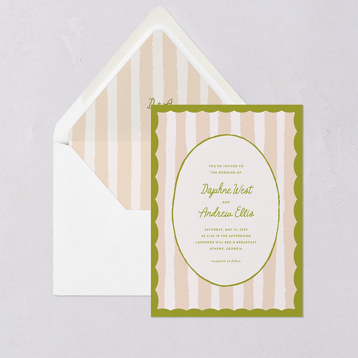 Eclectic Painted Stripes Euro Envelope Liners Pear Luxe