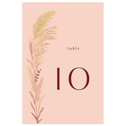 Regal Pampas Table Numbers Gold Pink Cotton Signature smooth