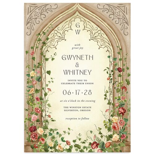 Fairytale Garden Wedding Invitations Canary Signature Blank No Standard