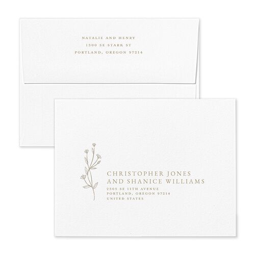 Natural Monogram Save the Date Magnet Envelopes Blue Fawn Recipient Address Signature Standard