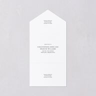 Elegant Polished Minimalist All-in-One Wedding Invitations Pure White Signature Light Both Recipient and Return Addresses No
