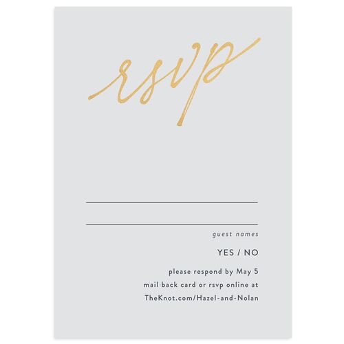 Forever Arch Foil Wedding Response Cards Gold Slate Signature Standard