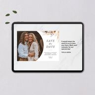 Bohemian Floral Hoop Digital Save the Date Cards Camel Dusty Blue Lets Celebrate Standard