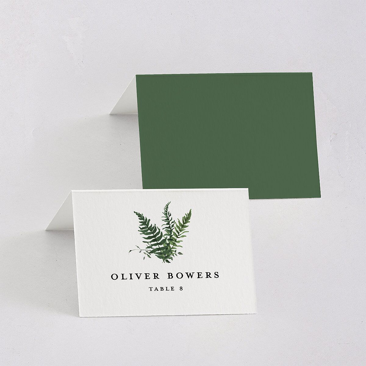 Woodsy Ferns Place Cards Scottish Green Signature