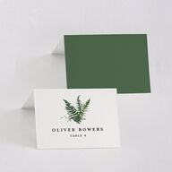 Woodsy Ferns Place Cards Scottish Green Signature