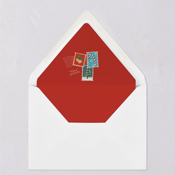 Special Delivery Announcement Christmas Post Euro Envelope Liners True Red Luxe