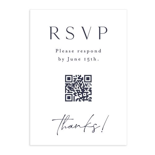 Simple Gallery QR Code RSVP Cards Midnight Navy Signature Standard