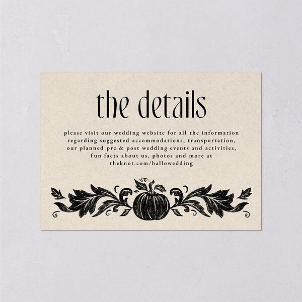Spooky Halloween Nouveau Wedding Enclosure Cards Linen Signature Standard