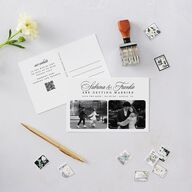 Modern Classic Picture Portrait Save the Date Postcards Pure White