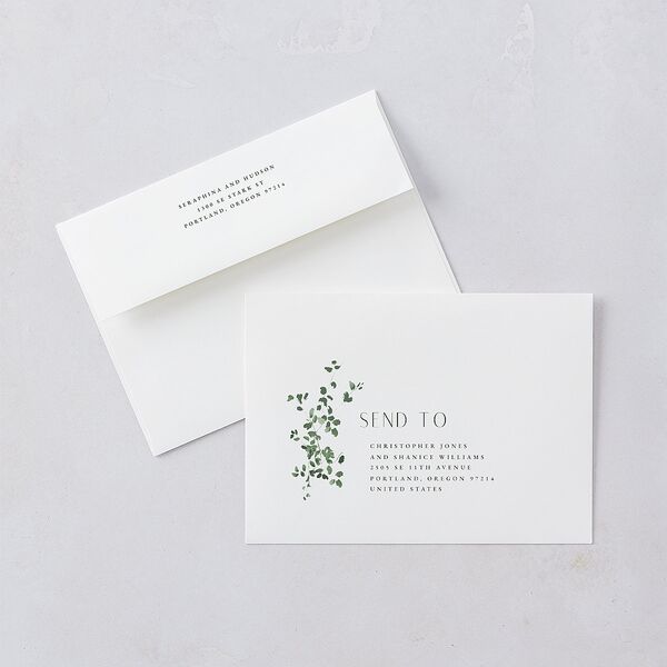Cascading Florals Wedding Invitations Gold Thyme Signature Blank No
