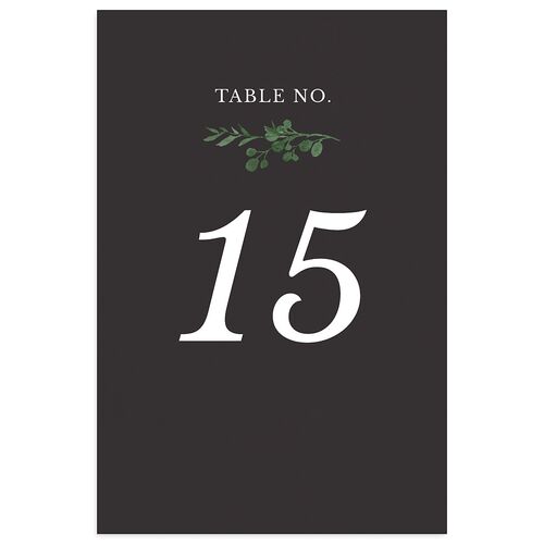 Leafy Hoops Table Numbers Charcoal Signature