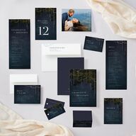 Enchanted Evening Place Cards Dark Navy Signature