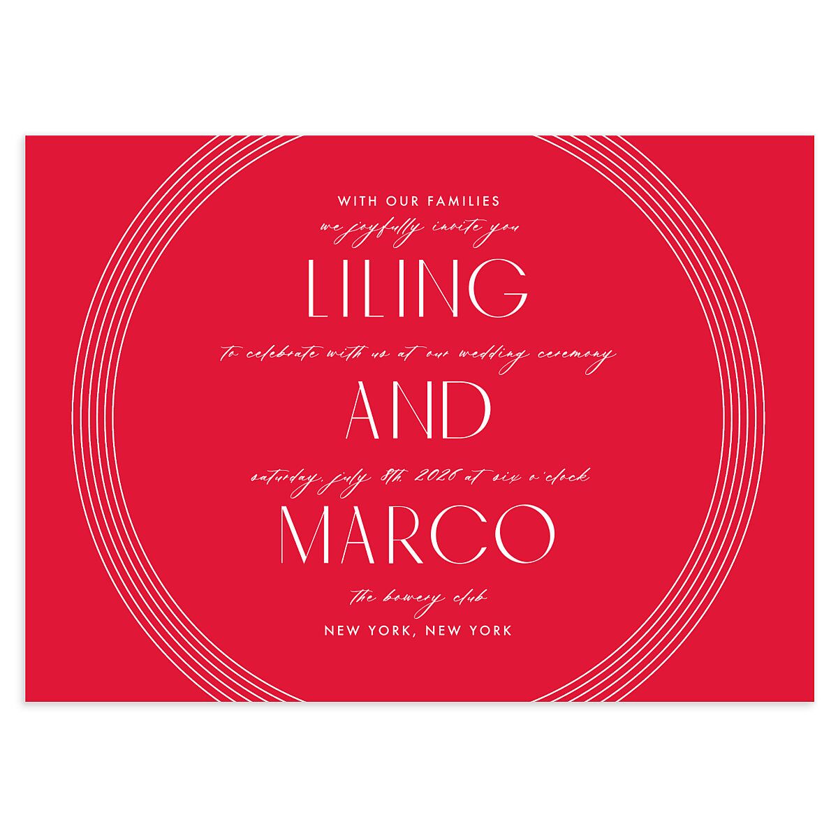 Lucky Circle Wedding Invitations 