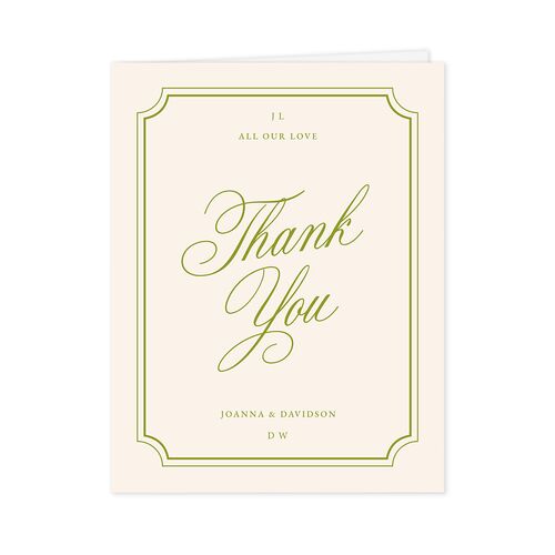 We're Getting Married Thank You Cards Deep Olive
